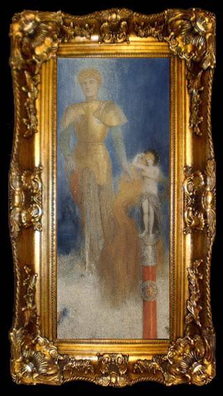 framed  Fernand Khnopff Victoria Like Flames her Long Red Tresses Licked, ta009-2